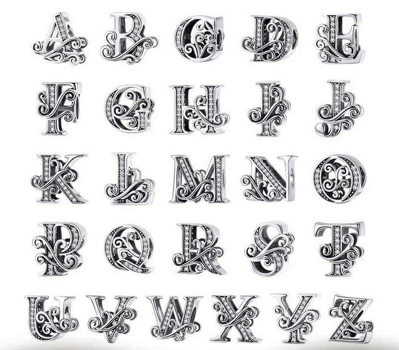 CHARM PLATA LETRAS