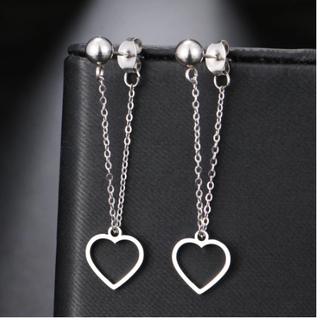 ARETES CADENA CORAZON SILVER DOT