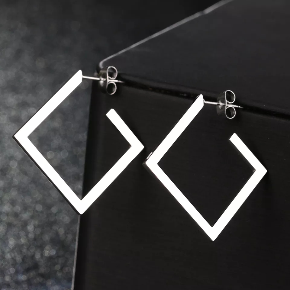 ARRACADAS CUADRADAS SILVER DOT