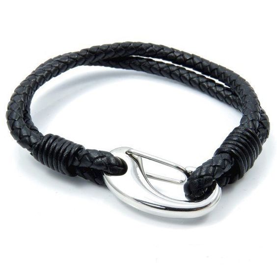 PULSERA ACERO BLACK MEN GANCHO