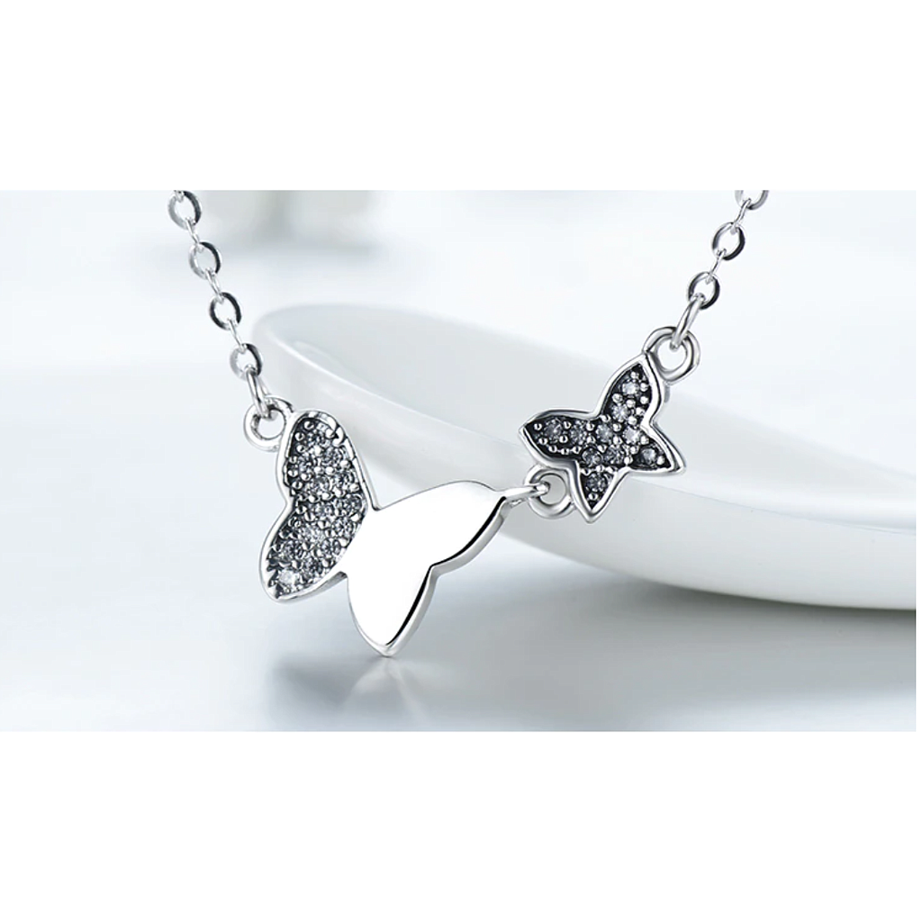 COLLAR JGO MARIPOSA ZIRCONIA 
