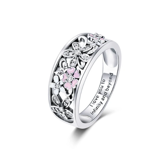 ANILLO PLATA MARGARITAS LOVE