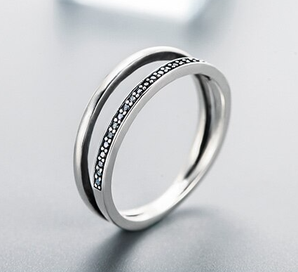 ANILLO BLACO Y NEGRO