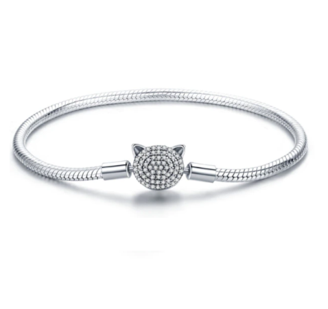 PULSERA SPIN PLATA GATO